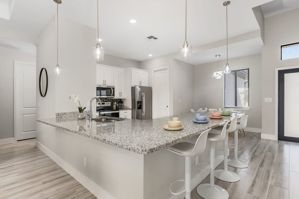 Second kitchen angle showing high-end finishes and plenty of counter space
