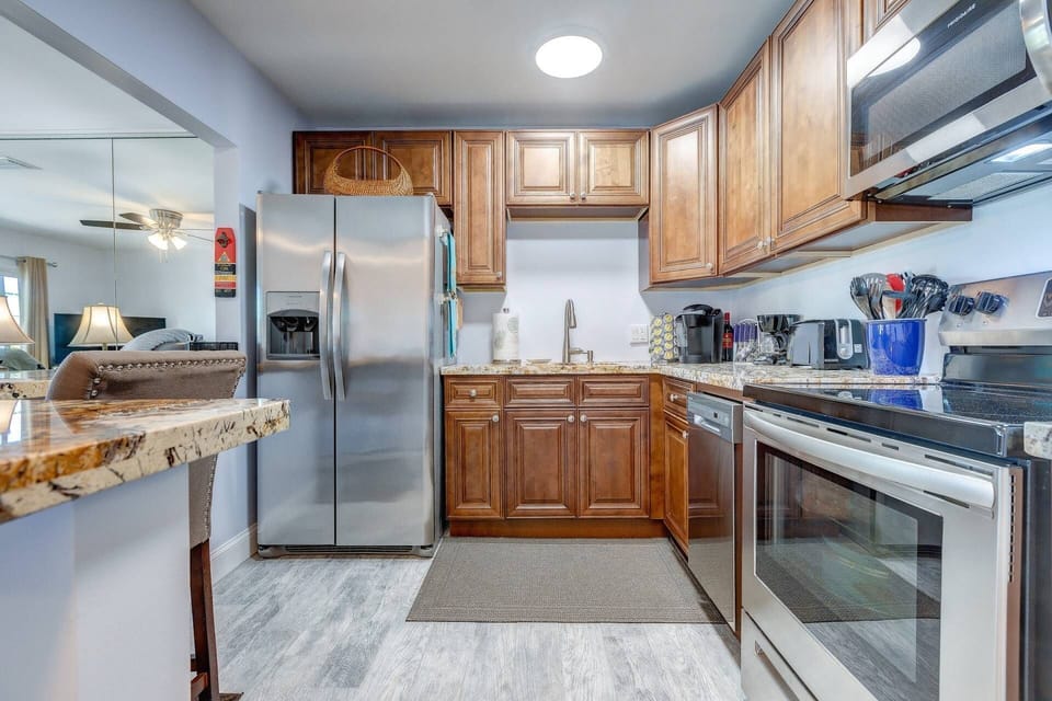 The beautiful kitchen is sure to make meal preparation a true pleasure.