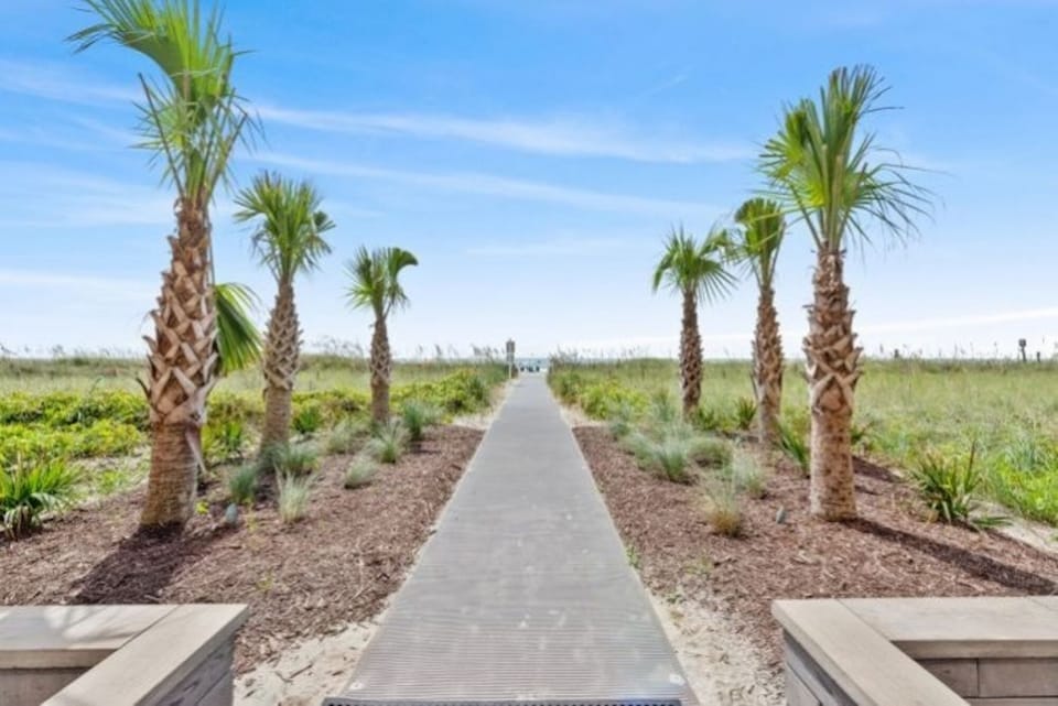Take the private walkway down to the beach.