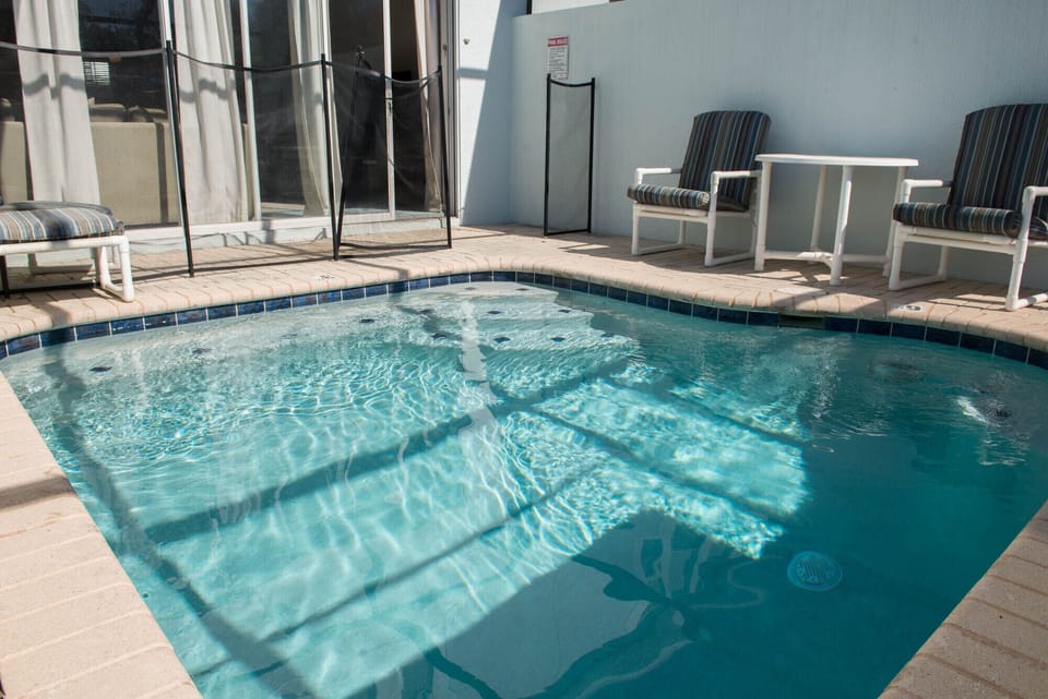 Private, south facing lanai and splash pool with no rear neighbors