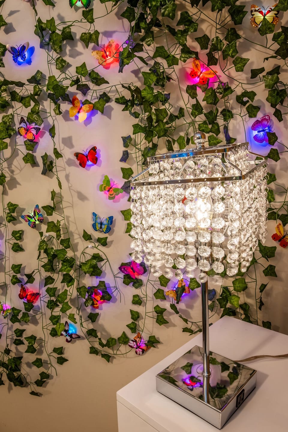 Nightstand lamps in all three bedrooms are touch activated
