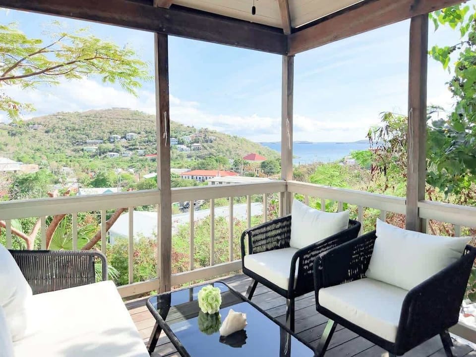 Enjoy breathtaking views from our cozy patio – your perfect spot to unwind.