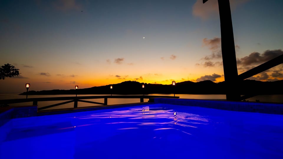 Spectacular sunsets over a quiet and clean bay almost every night.