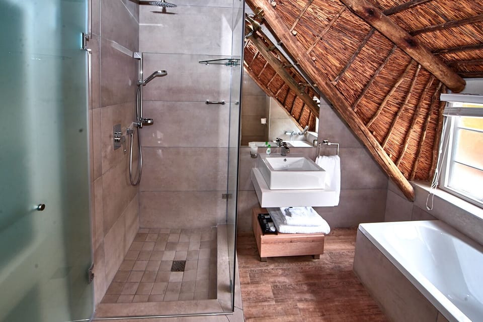 Safari Suite | Bathroom | Hair dryer, towels, soap, shampoo