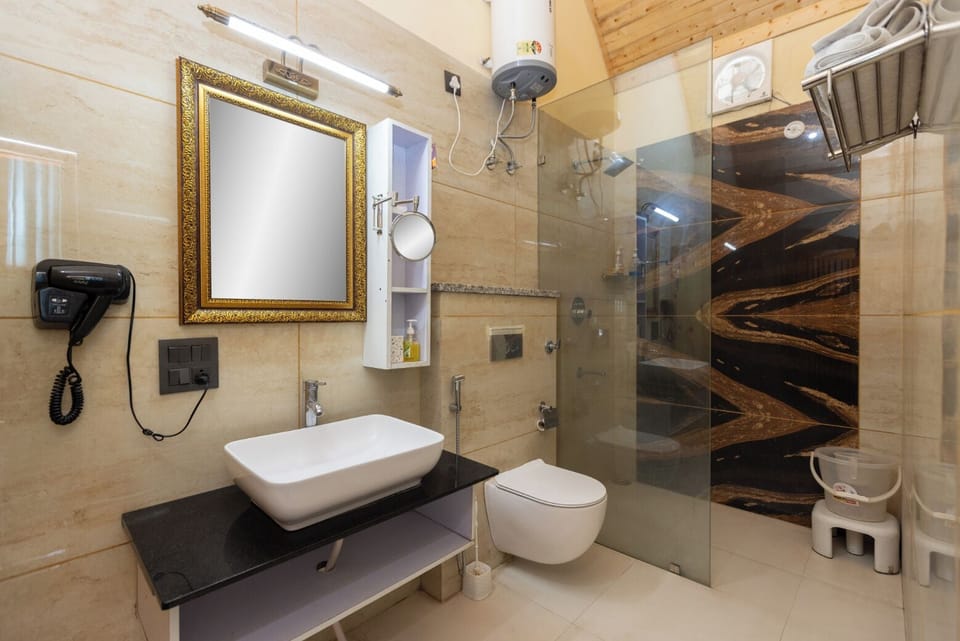 Valley View Rustic Cottage With Private Sitout | Bathroom | Shower, rainfall showerhead, free toiletries, hair dryer