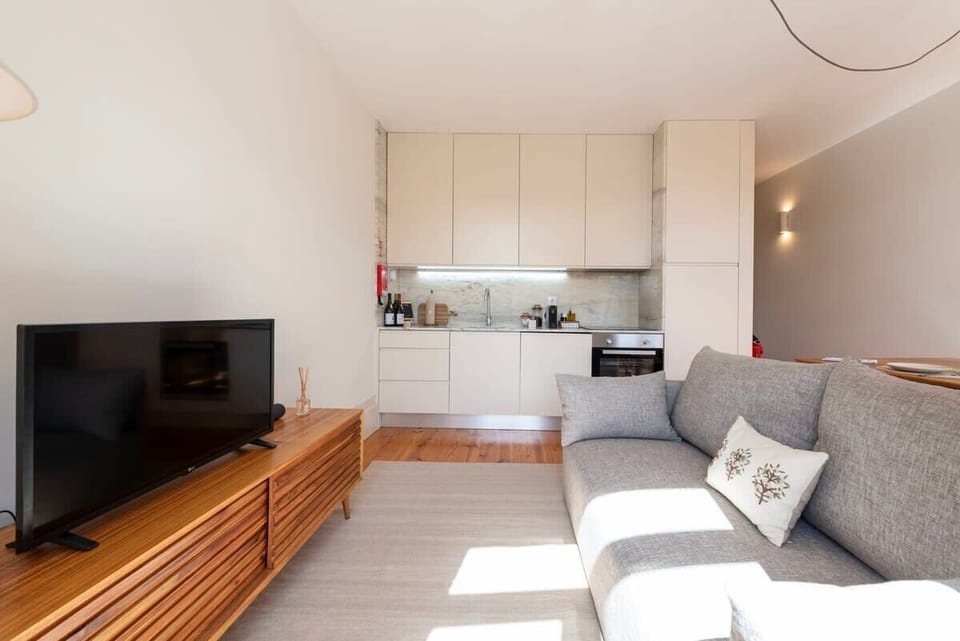Living area and kitchen