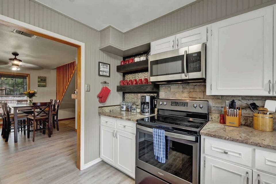 Stainless steel appliances.