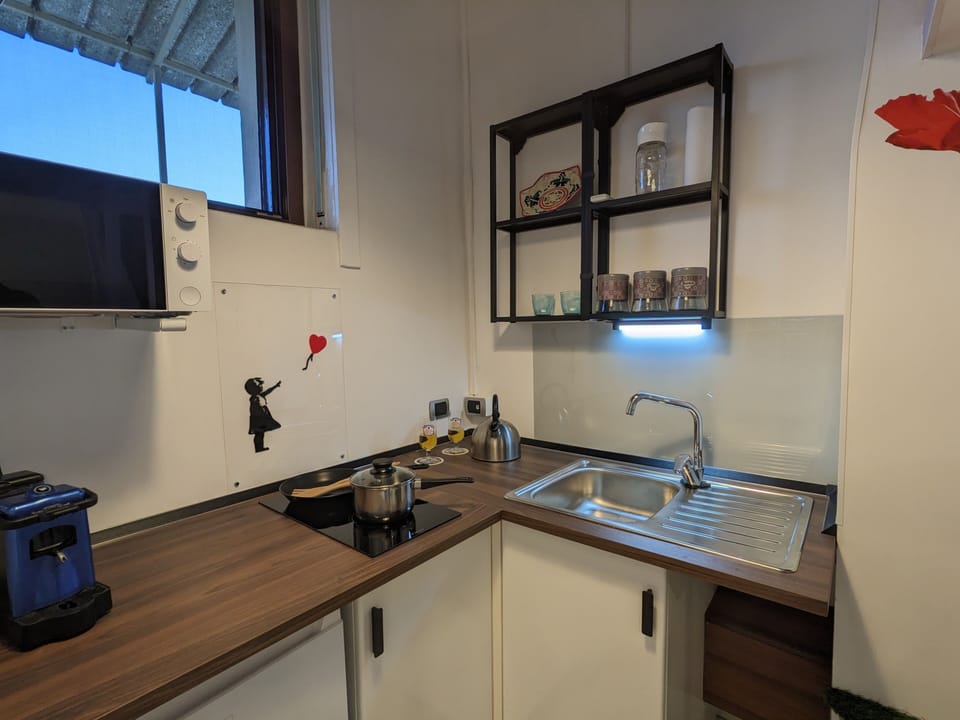 Panoramic Studio, 1 Queen Bed, City View, Tower | Private kitchen | Fridge, microwave, stovetop, cookware/dishes/utensils