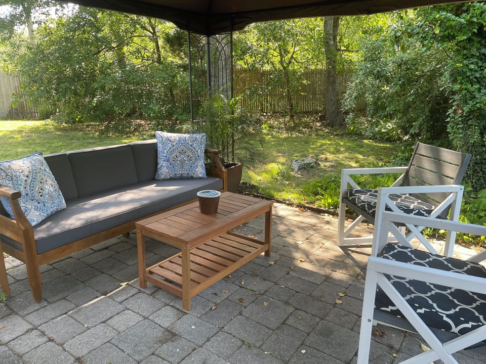 Comfortable gazebo in the private backyard