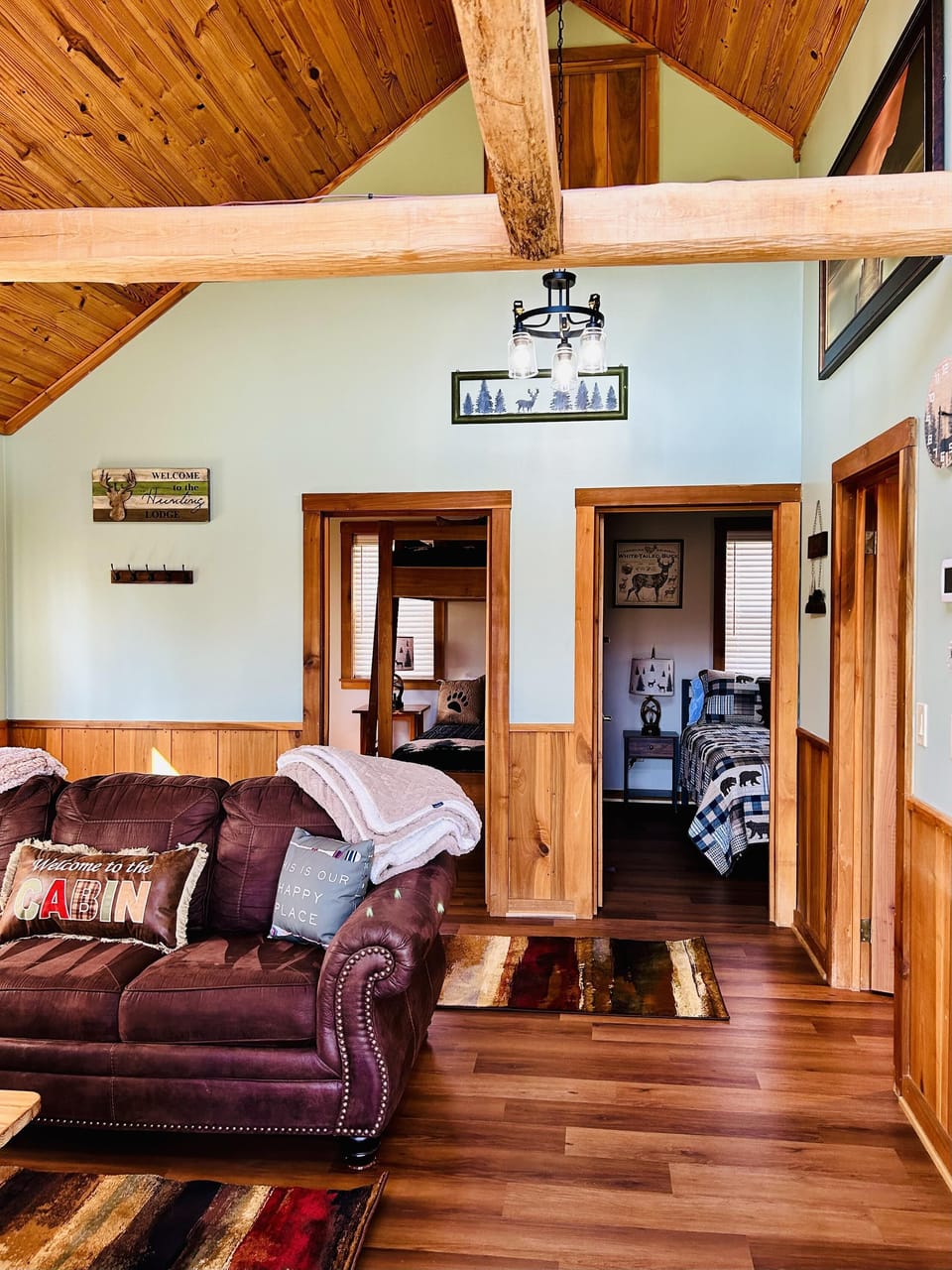 Living Room with Queen Sized pull out sleeper sofa