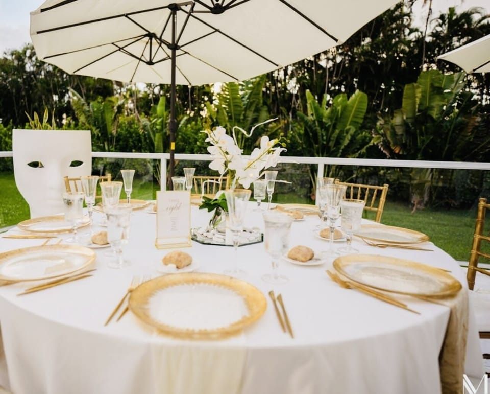 Outdoor banquet area
