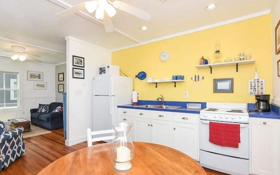 Cottage kitchen with everything you'll need to prepare a meal. 