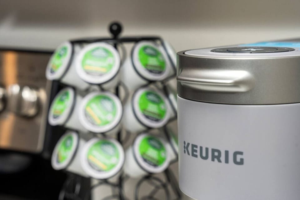 Coffee to get you going on those early mornings! Commentary Keurig Coffee when staying at the Sweet Tart Spot.