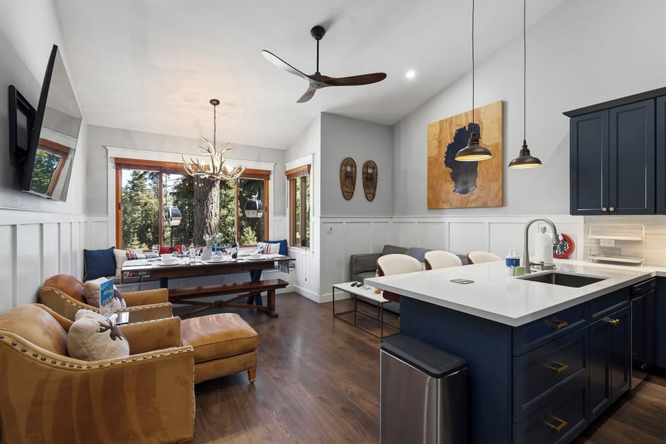 Relax in this elegant open-concept space where your kitchen flows into cozy living and dining areas, perfect for gathering with loved ones.