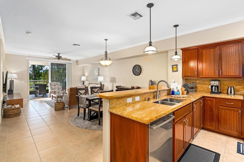 Keep in the conversation with the open kitchen and living space