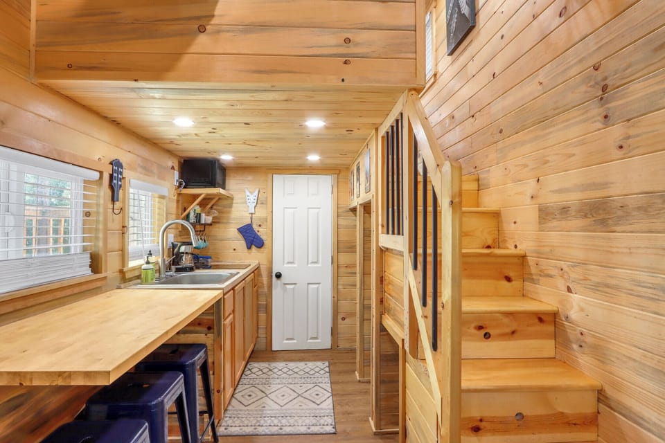 Back down the stairs into the kitchen