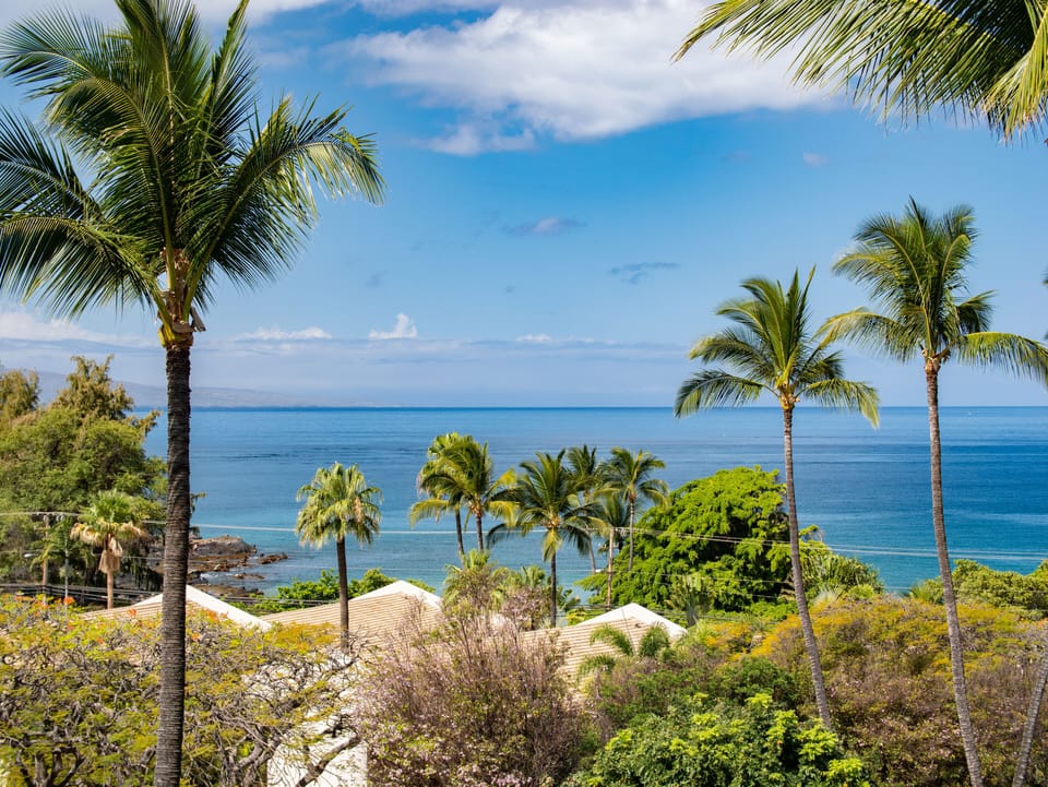 Unobstructed views of the sparkling ocean.
