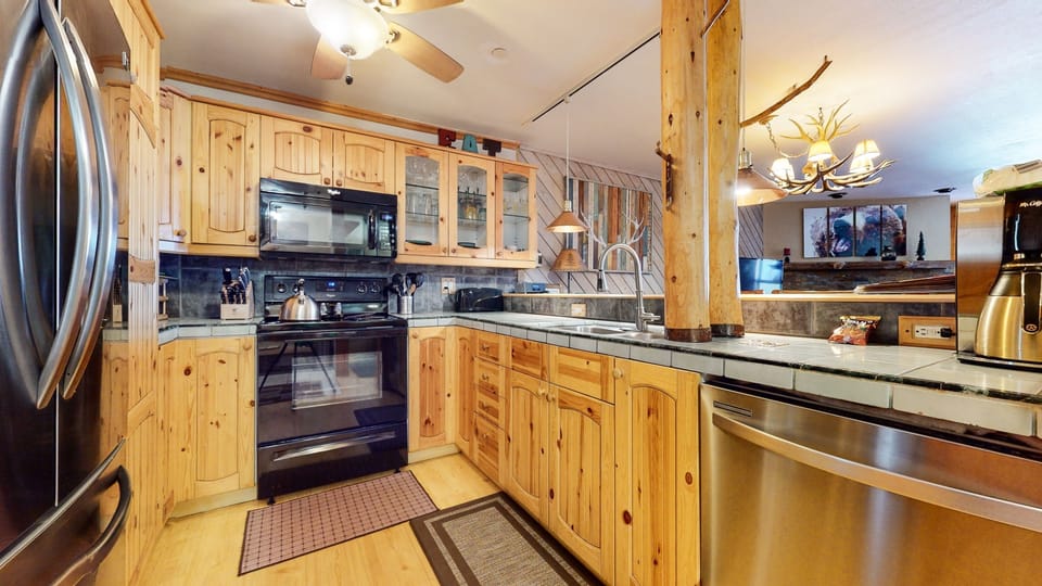 Indoors, Kitchen, Microwave, Oven, Hardwood
