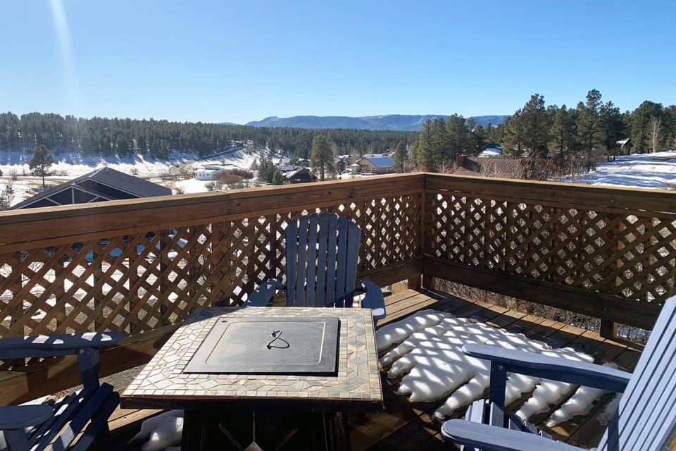 The views here are true Colorado! Mountains, horses, trails, and forests surround you. Cozy up to the fire pit and take in the night skies!