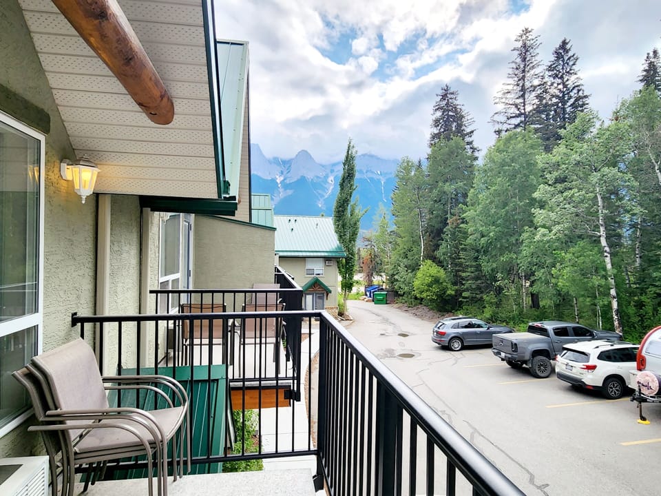balcony with mountain view