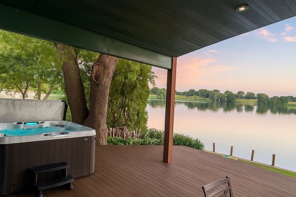 Best of both worlds! Enjoy the outdoor hot tub while staying protected