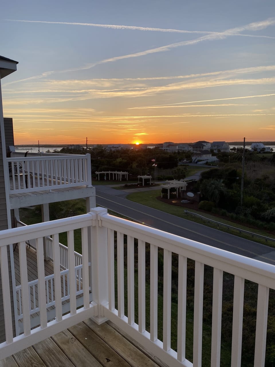 Sunset from balcony off the kitchen