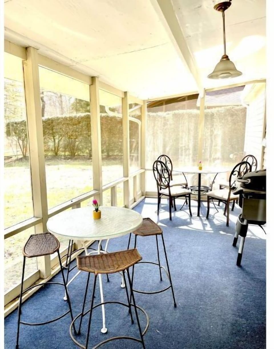 Enjoy alfresco dining, and grill, watch the rain, and enjoy the kids playing.