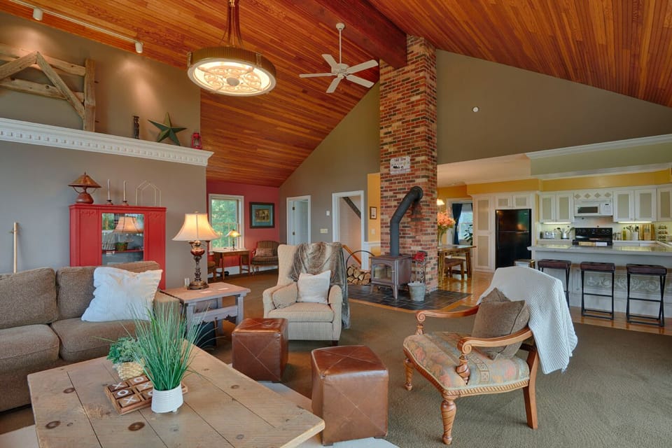 Wood Fire Place Living Room