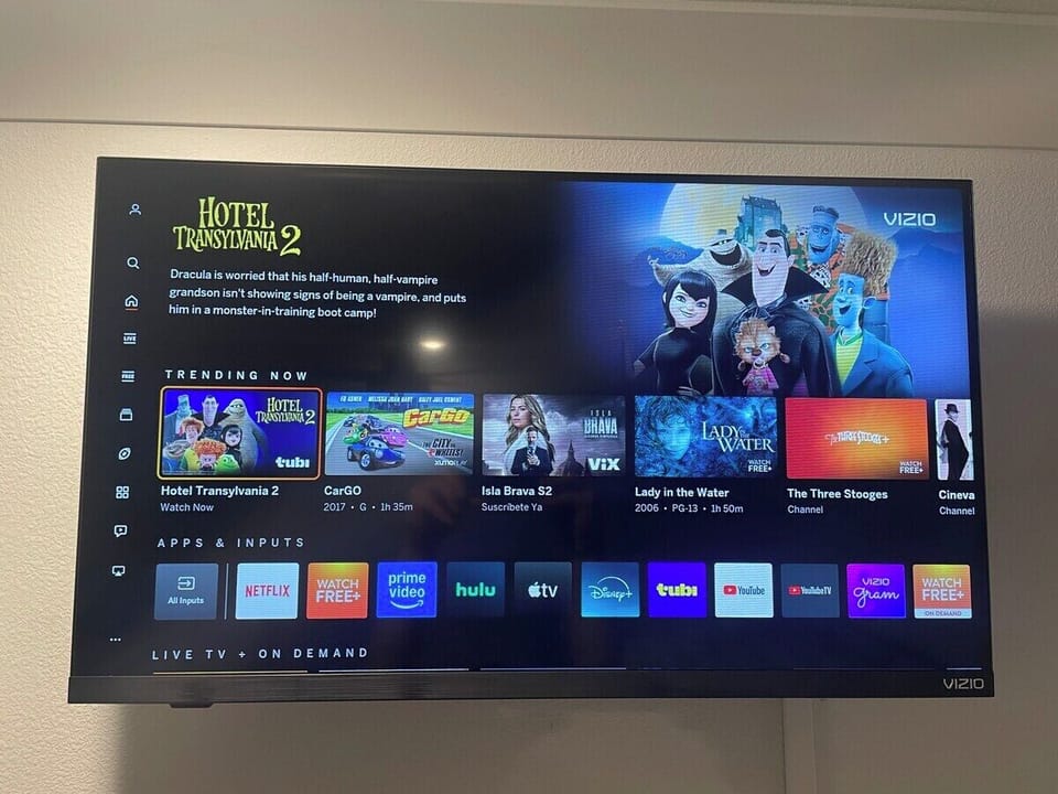 Smart TV in kids bedroom with Netflix, Disney+, Prime, Hulu, etc.