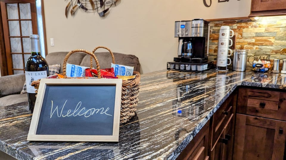 Enjoy a cup of coffee or glass of wine in the immaculate kitchen!