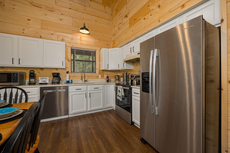 Top-of-the-line appliances with a new countertop. 