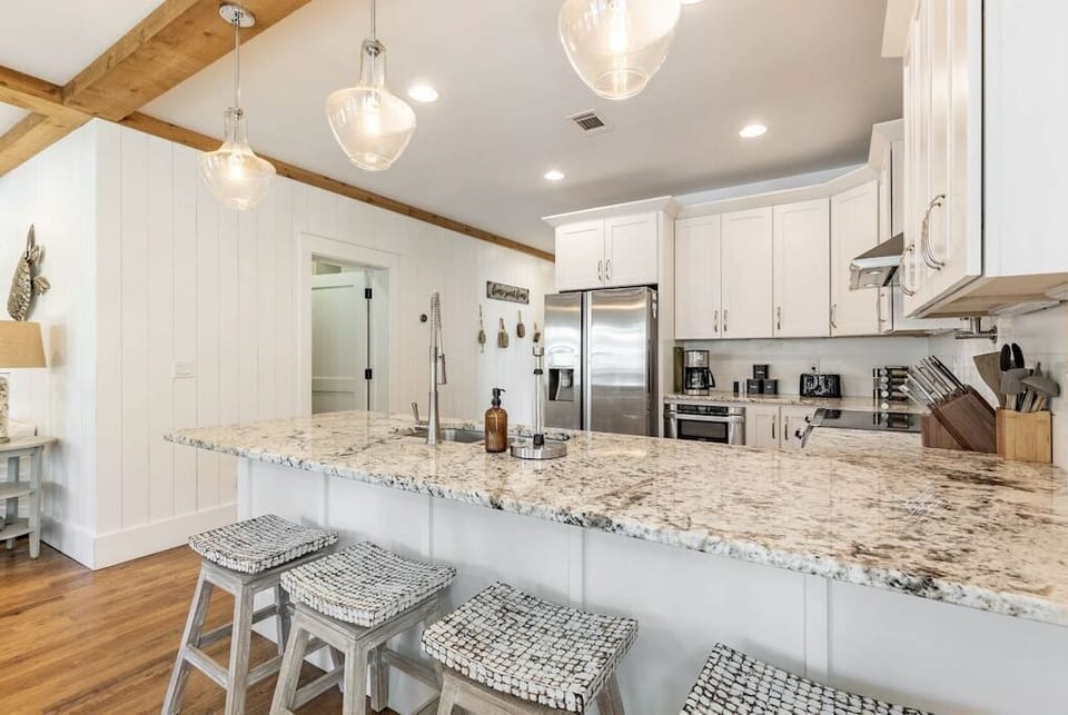 Beautiful modern kitchen with stainless steel appliances