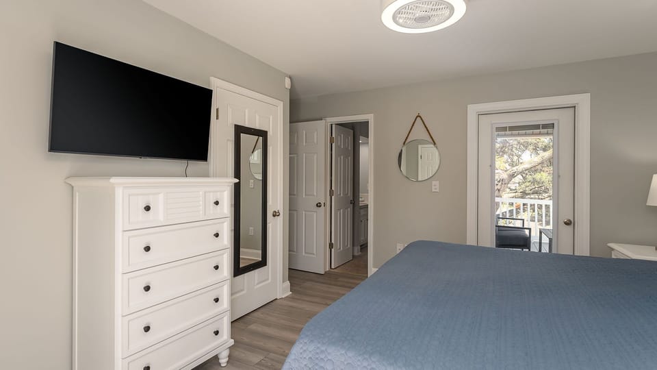 2nd Floor Bedroom w/1 King & 2 Private Balconies