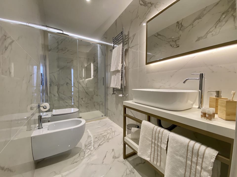 Double Room | Bathroom | Shower, free toiletries, hair dryer, bidet