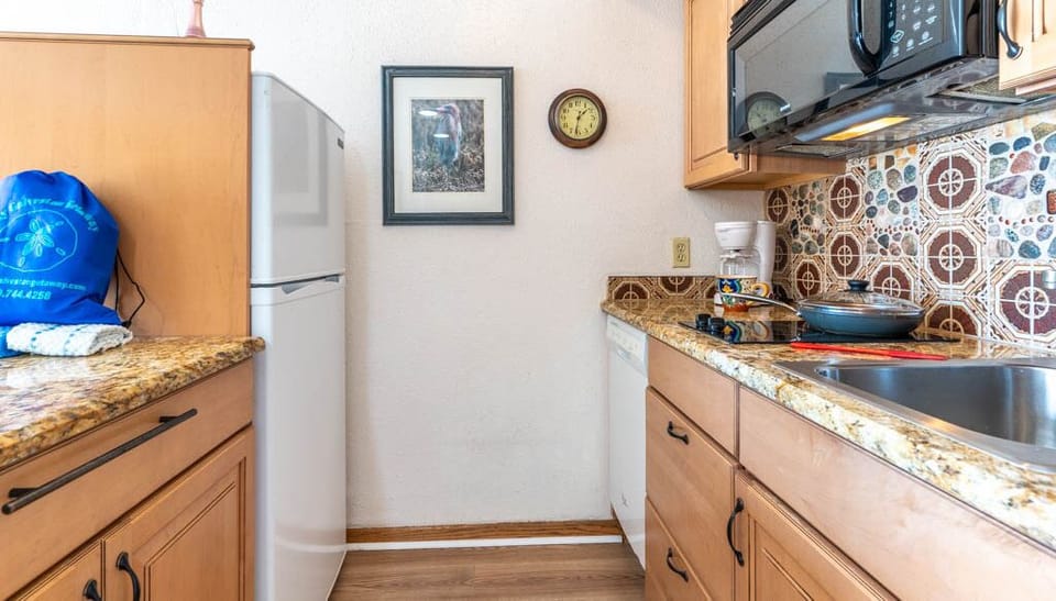 With a large refrigerator for your treats and drinks