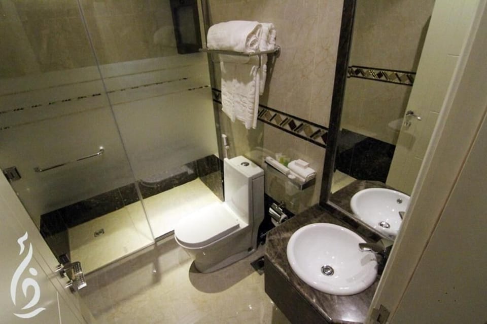 Shower, hair dryer, slippers