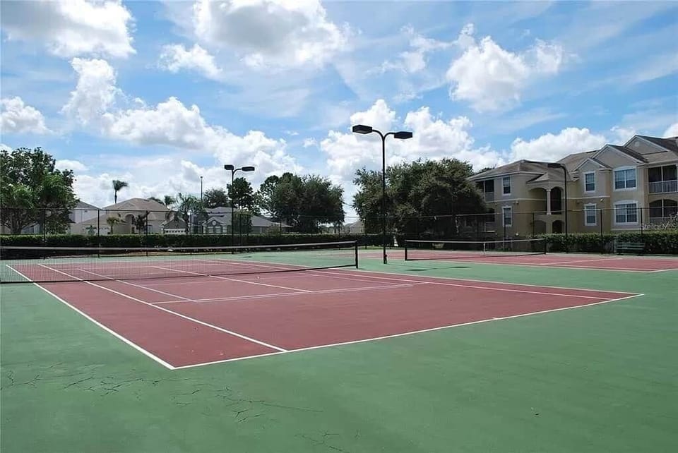 Community tennis courts just steps away