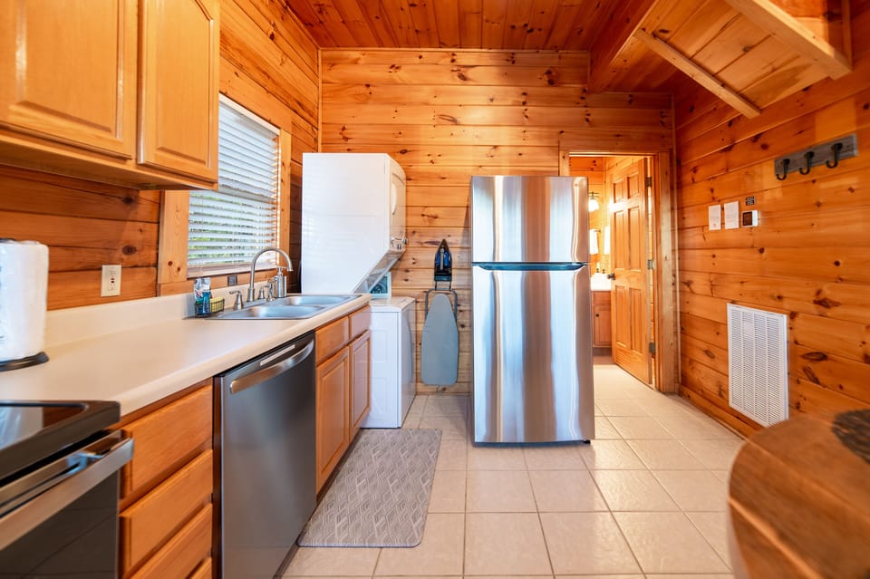 Kitchen showing 1st floor full bathroom
