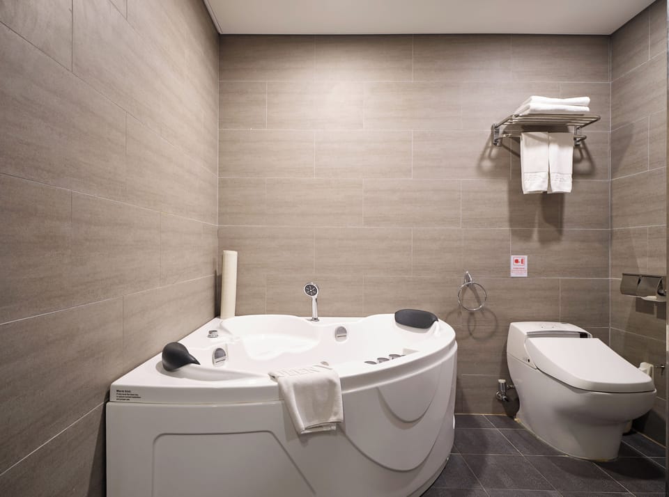 Deluxe Double Room | Bathroom | Combined shower/tub, free toiletries, hair dryer, bathrobes
