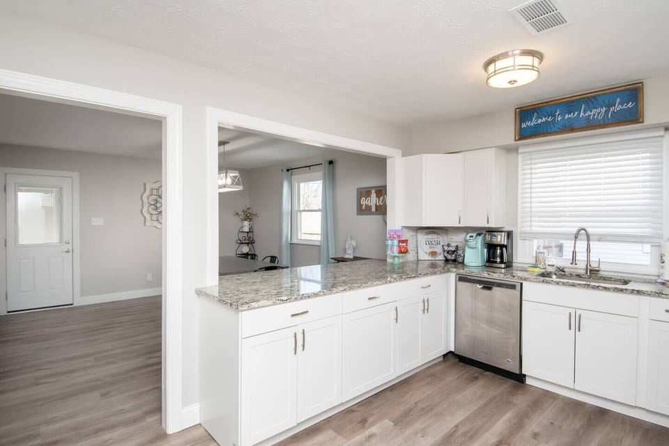 The kitchen is the heart of this home, offering everything needed for a comfortable stay.