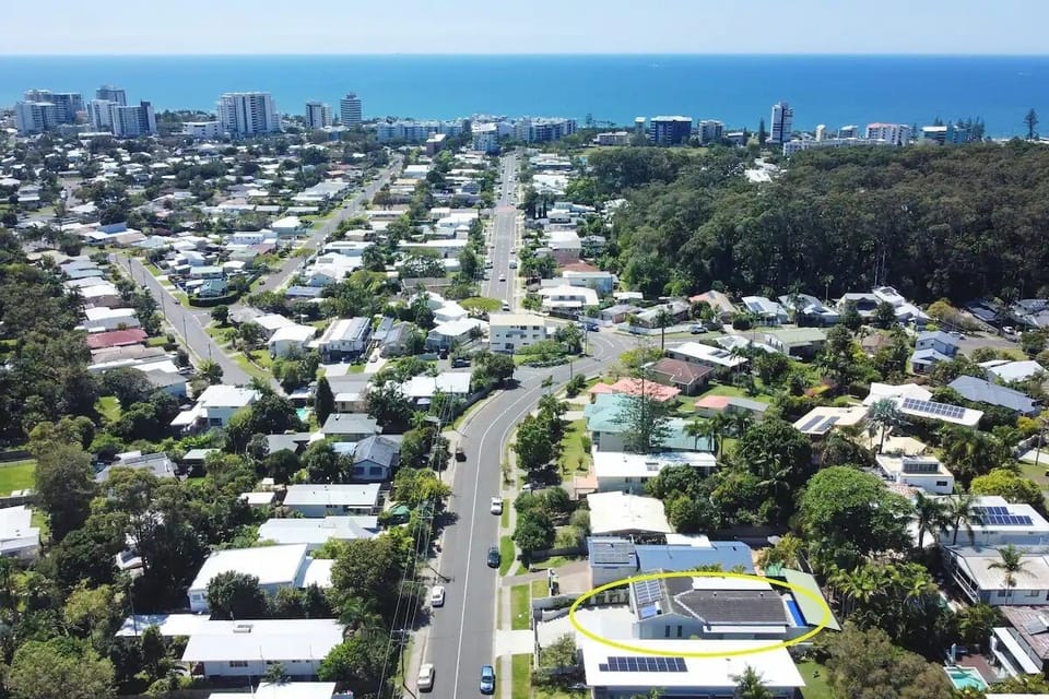 The beach is at the end of the street
