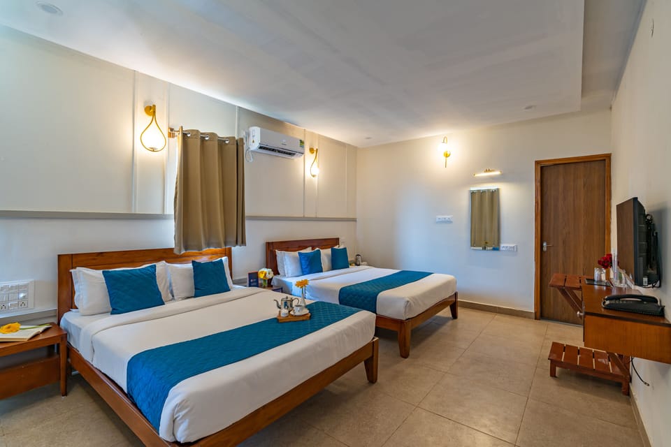 Premium bedding, memory foam beds, minibar, desk