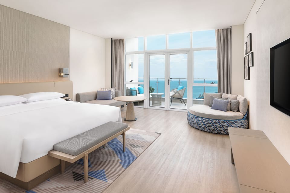 Premier Room, 1 King Bed, Balcony, Ocean View | Down comforters, in-room safe, blackout drapes, iron/ironing board
