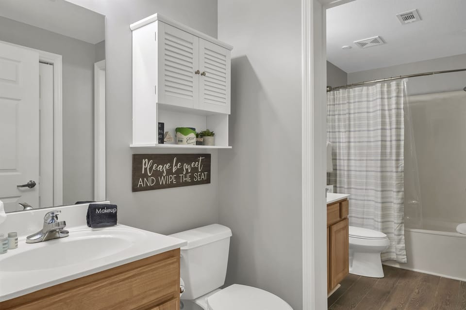 Enjoy the privacy of your own half bathroom attached to the master