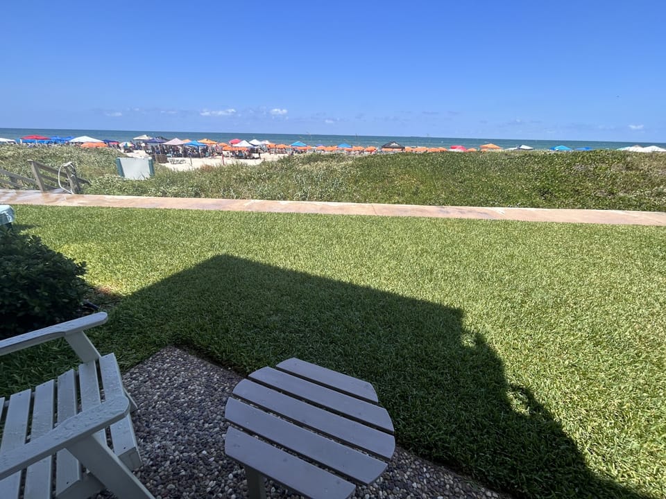 This is the view from the patio in the shade of the afternoon.