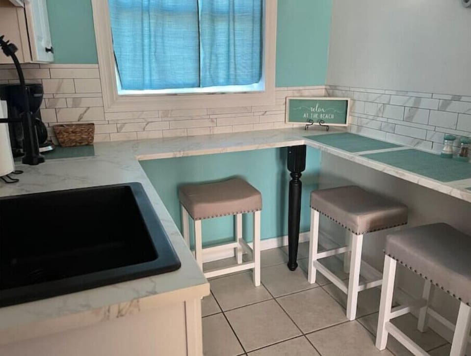 Kitchen counter tops and window
