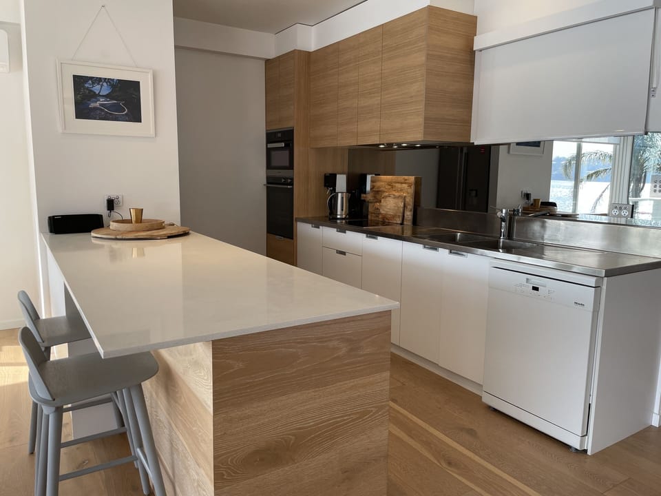 Ultra modern kitchen fully stocked with all the mod cons