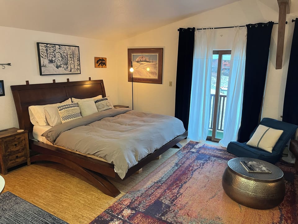 Beautiful sleeping area and sliding doors to balcony