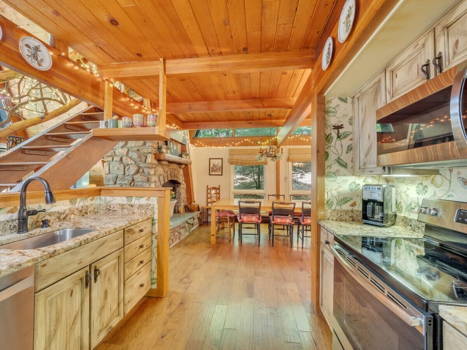 View from kitchen to dining room