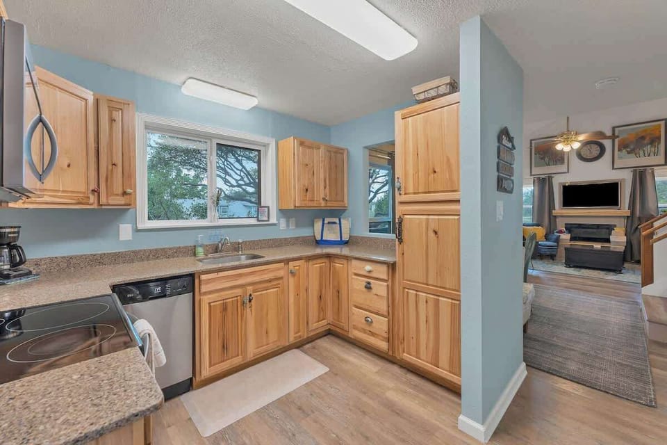 Spacious Kitchen with plenty of counter space to cook your favorite meals and includes a view of the Texas Hill Country!